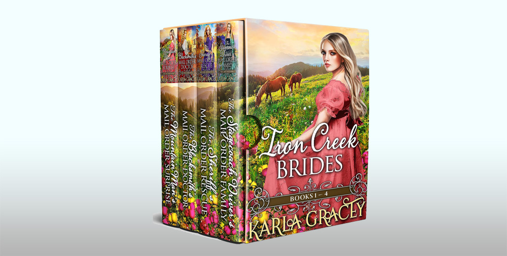 Check out our #HistoricalRomance #WesternRomance #MailOrderBrideRomance #BoxedSet #kindle #eBookDeal! #FreeBook! 'Iron Creek Brides: Books 1-4' by Karla Gracey  @eBookPromo ow.ly/BfEI50Rp2LU