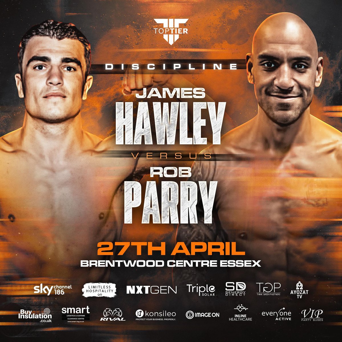 AYOZATFIGHT's tweet photo. Malik Kareem and James Hawley are ready to get another win under their belts this weekend! Watch them LIVE on April 27th!

📌Watch online from 6pm on https://t.co/HF9K96XF1V ch 102
📌Watch the main card from 7.30pm on Sky 186 &amp; https://t.co/HF9K96XF1V ch 101 &amp; 102
@_toptierboxing https://t.co/8EQeLSzczM
