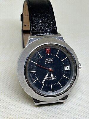 For Sale: Omega Seamaster Electronic f300 Chronometer Black Watch. Omega Leather Strap. ebay.co.uk/itm/1561828446… <<--More #wristwatch #luxurywatches #vintagewatches