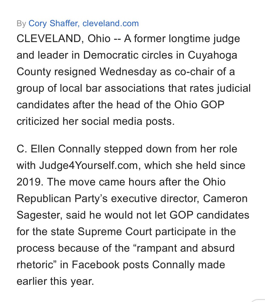 Old enough to remember when Ellen Connally was the Ohio GOP’s favorite Democrat because she occasionally sad bad things about Ed FitzGerald, Kasich’s re-election challenger in 2014. cleveland.com/open/2013/10/g… What a decade it’s been.