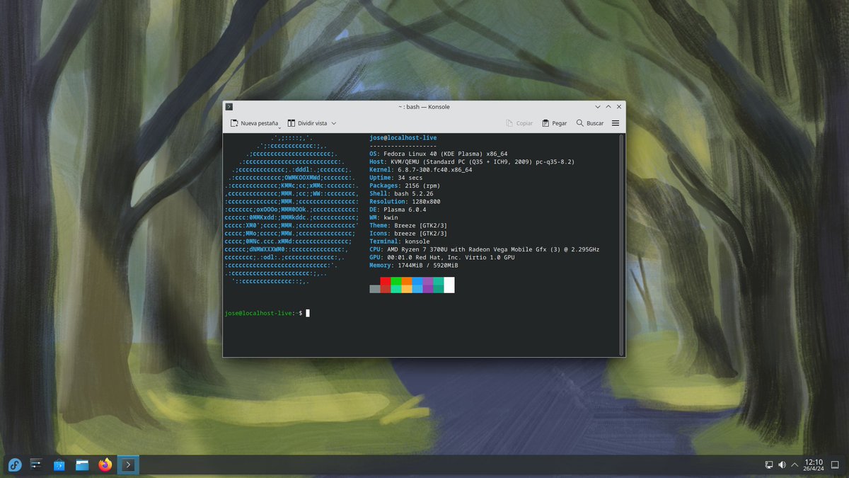OsAgarim's tweet image. Comparativa de consumo Fedora 40 Plasma Vs. Kubuntu Vs. AgarimOS Plasma.
He hecho la instalación, actualizado los paquetes e instalado neofetch en caso de ser necesario.
#ViernesDeEscritorio #ShowYourDesktopFriday #ShowYourLinuxDesktop