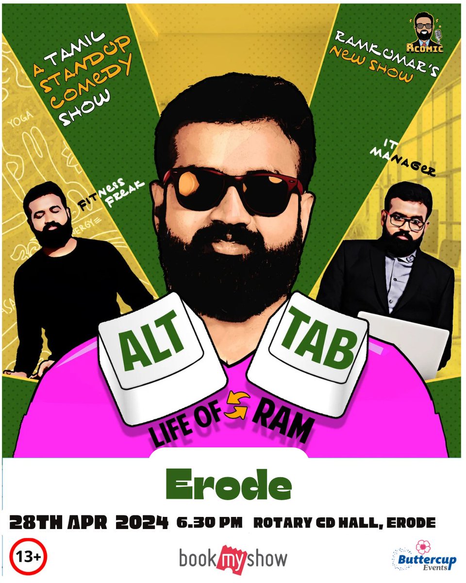 Alt + Tab - Life of Ram. Salem, Erode shows this weekend. Vaanga 🤗❤️