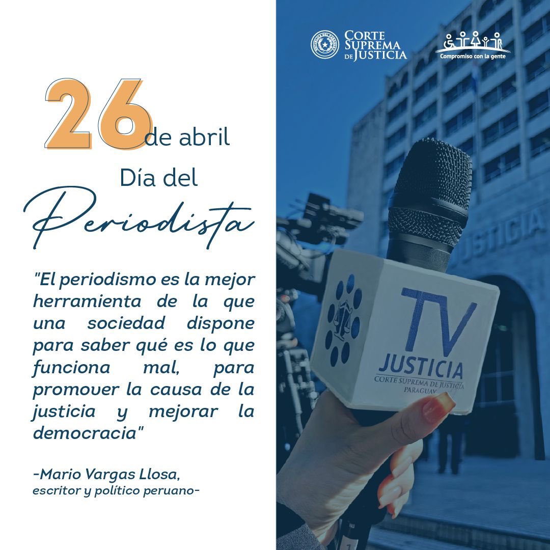 #DíaDelPeriodista📰🎙‍🎥📻⁣⁣
⁣⁣
La Corte Suprema de Justicia saluda a los periodistas en su día, al tiempo de reconocer la importante labor que desempeñan en la sociedad. Su compromiso es fundamental para una democracia sólida y un Estado de derecho fuerte.⁣
⁣
¡Feliz día