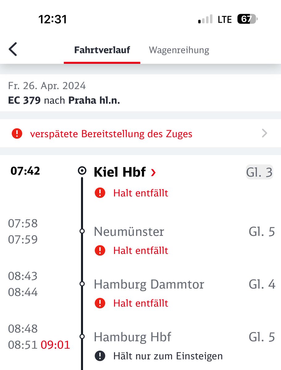 Ach. Sie wollten am Vormittag von Kiel nach Berlin, Dresden oder Prag fahren?  

Dann haben Sie nicht mit dem Tempo der deutschen Verkehrswende gerechnet.