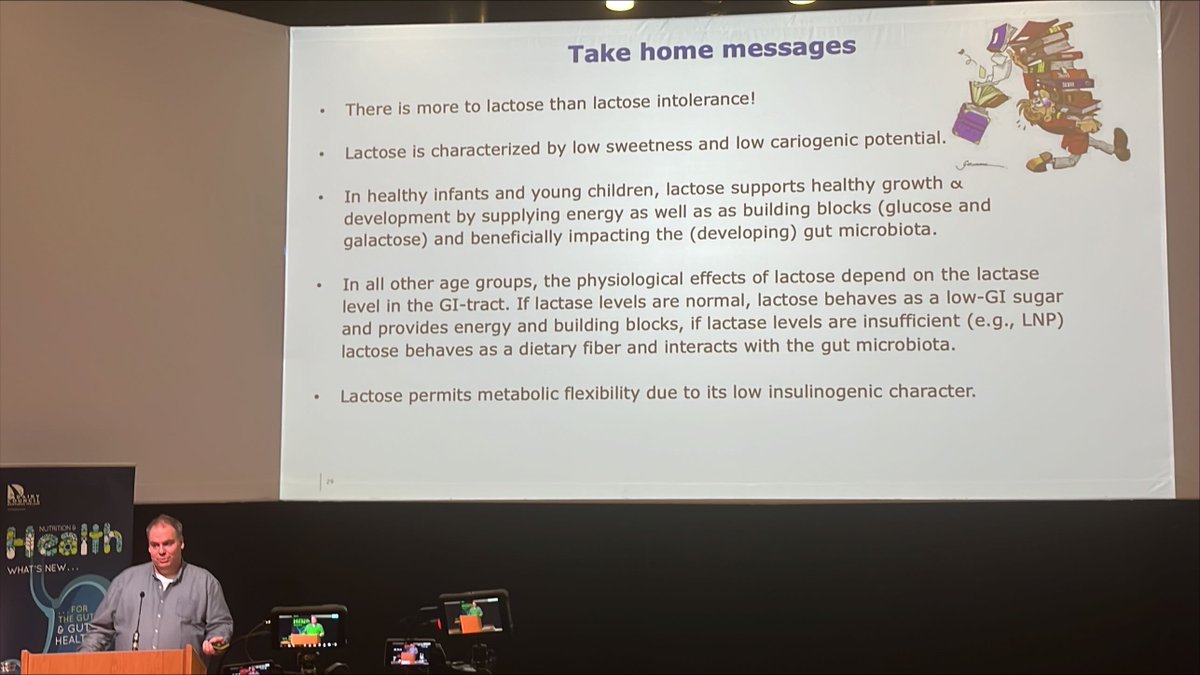 Prof Thom Huppertz @WUR tells us that the story of lactose - much more than intolerance! It has a low sweetness and cariogenic profile, low GI and benefit to the gut microbiota #DCNINutrition #Event @DairyCouncilNI