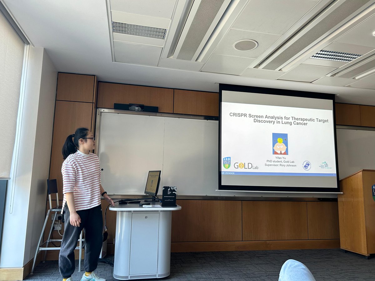 🧑‍🏫Our two Goldie PhD students Yifan (pictured) and Sunandini presented their projects at the SBI seminar today. 🧬Their talks discussed ways to identify and prioritise cancer-associated lncRNAs from a functional and genetic standpoint.