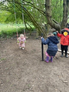 Forest Club braved a hail downpour on Tuesday after school, they kept busy by swinging, hunting for woodlice and building a shelter complet with a burglar alarm system.