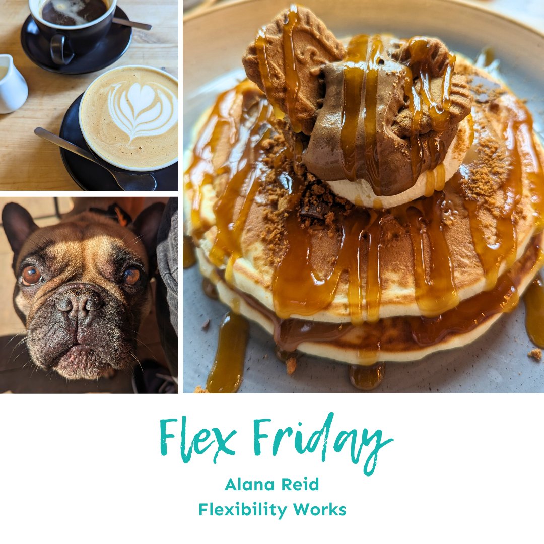 Alana, our #freelance #socialmediamanager, shares what she gets up to thanks to #flexibleworking: 'For me, #flex means carving out time to do things I enjoy! Today I had a slower morning filled with coffee, #dogwalks & pancakes!' What do you get up to thanks to flexible working?