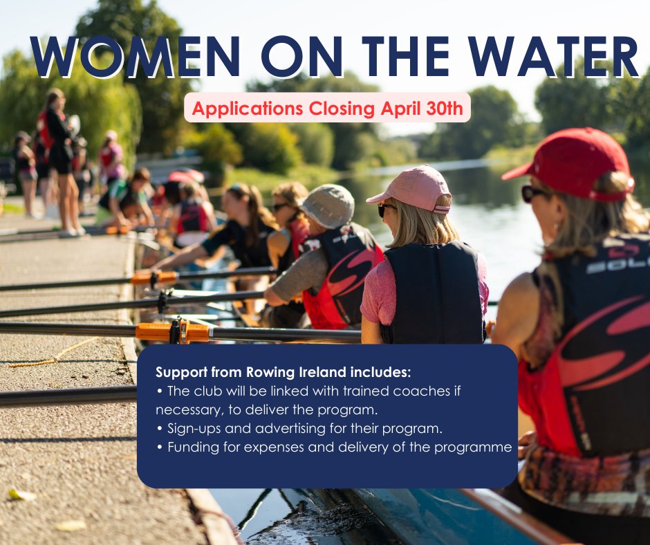 📢 Applications Closing 📢 Applications closing soon for the Women on the Water programme. Register your clubs interest here: rowingireland.ie/women-on-the-w… #WeAreRowingIreland #GreenBlades