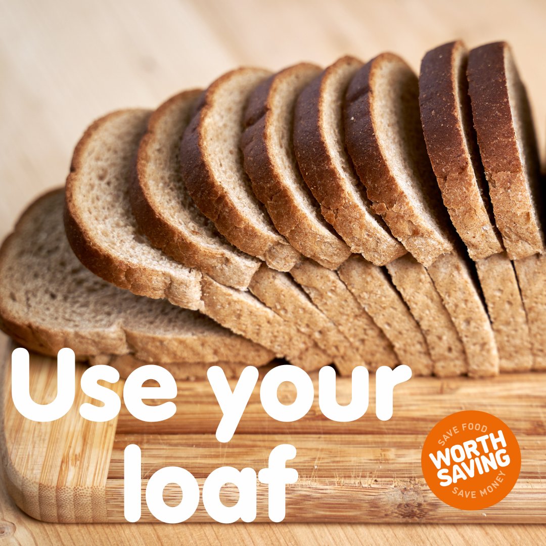 Bread is one of the most wasted foods across #Herts.

Use your loaf by trying one of these ways to save yours:
🍞freeze it
🍞make breadcrumbs
🍞make French toast
🍞sprinkle on some water and warm in the oven to revive stale bread

It's #WorthSaving

wasteaware.org.uk/worthsaving