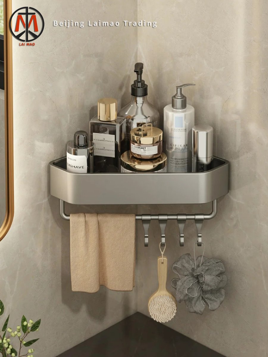 Bathroom shelves are a must-have! For efficient use of corner space, the 'Corner Basket' is the best choice! ��� High aesthetic appeal, multi-functional storage, water accumulation prevention, easy installation. Free up space! #BathroomStorage #CornerBasket #MultiFunctional