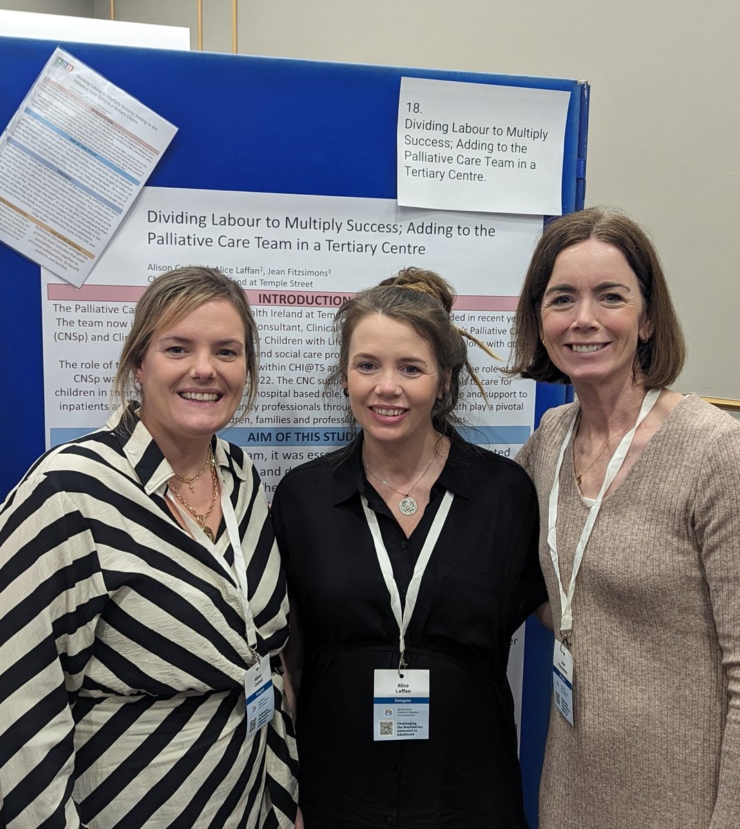 We're delighted to showcase the collaborative work we do in @TempleStreetHos in #childrenspalliatovecare at #cpcc2024 @LaffanAlice24 @FitzsimonsJean