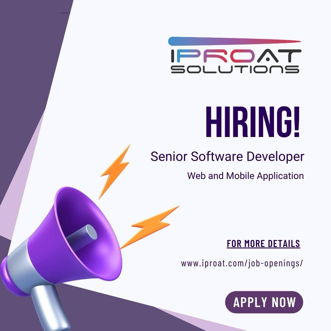 We are hiring a Senior Software Developer 

Experience : 3 to 5 years 

Anyone interested please share your resume with bharani@iproat.com

For more details
iproat.com/job-opening/

#iproat #iproatsolutions #seniordeveloper #hiringnow #developers