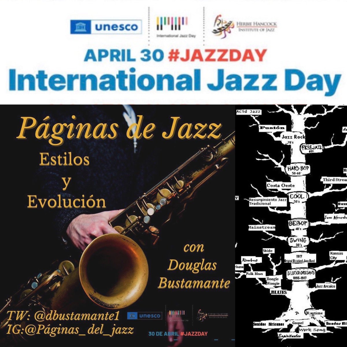 dbustamante1's tweet photo. Nuestra próxima edición:

Especial “Día Internacional del Jazz” : Parte I: “Classics, Swing &amp; Bebop”

Domingo 28 y martes 30 de abril  (2024):
- Radio Capital 710 AM 📻: (Ven): 8:30 🕣 pm. https://t.co/h8o2DCEifU

#Jazzday @IntlJazzDay #Venezuela https://t.co/mAKBaf0EfE