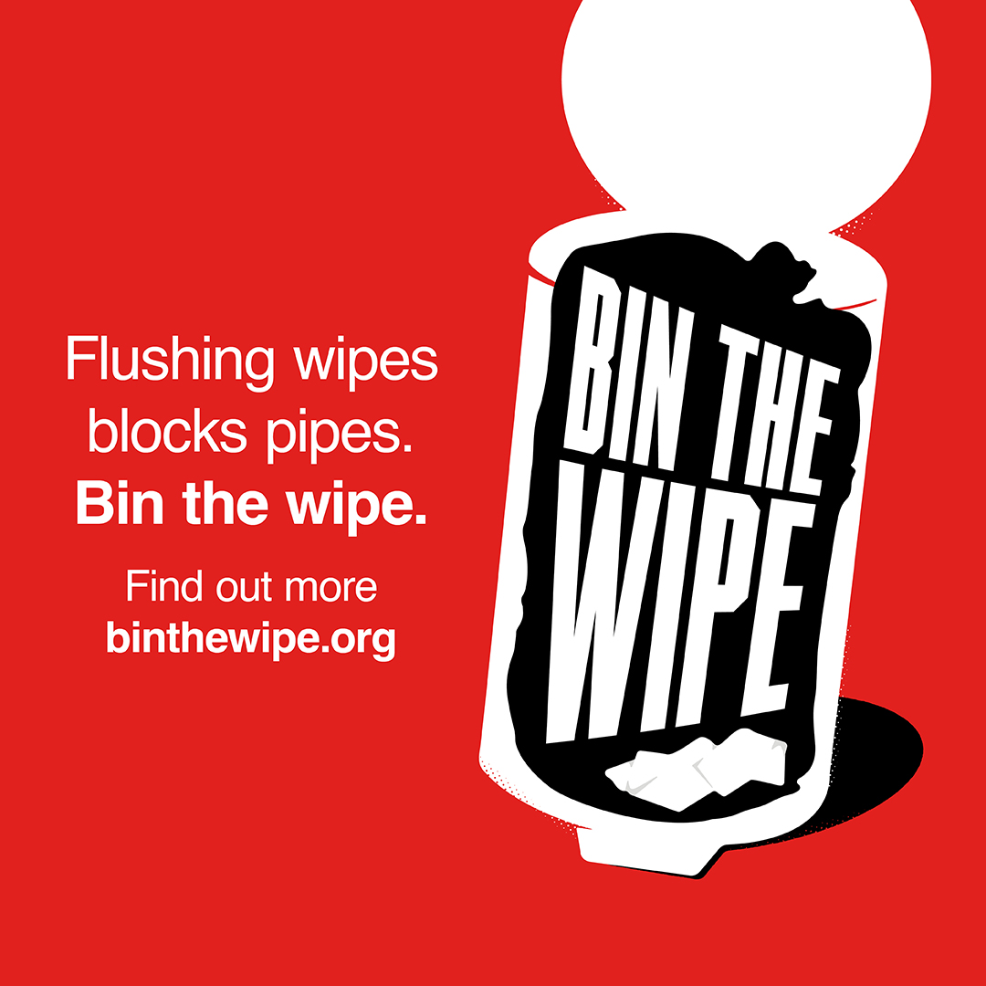 According to government statistics, around seven million wet wipes are flushed down the toilet every day in the UK. Flushed wet wipes can block sewers and each year there are 300,000 of these blockages reported. Remember to always #BinTheWipe. binthewipe.org