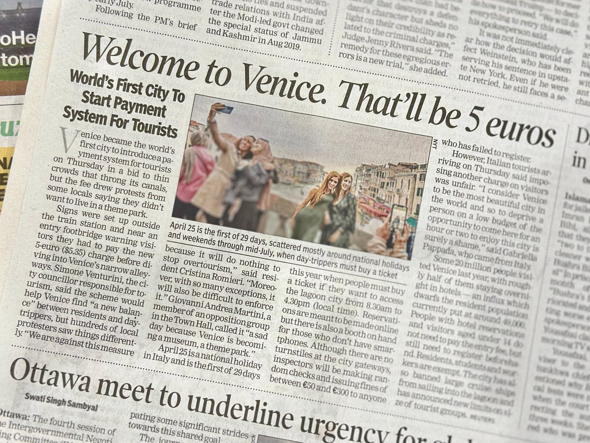 Venice will charge 5 euros to every city visitor! If this makes sense, I can list down a hundred places in India that are way overcrowded, and if we start charging ₹ 99 everywhere, India would get richer in a few months. 😄 What places do you think are overcrowded around you?