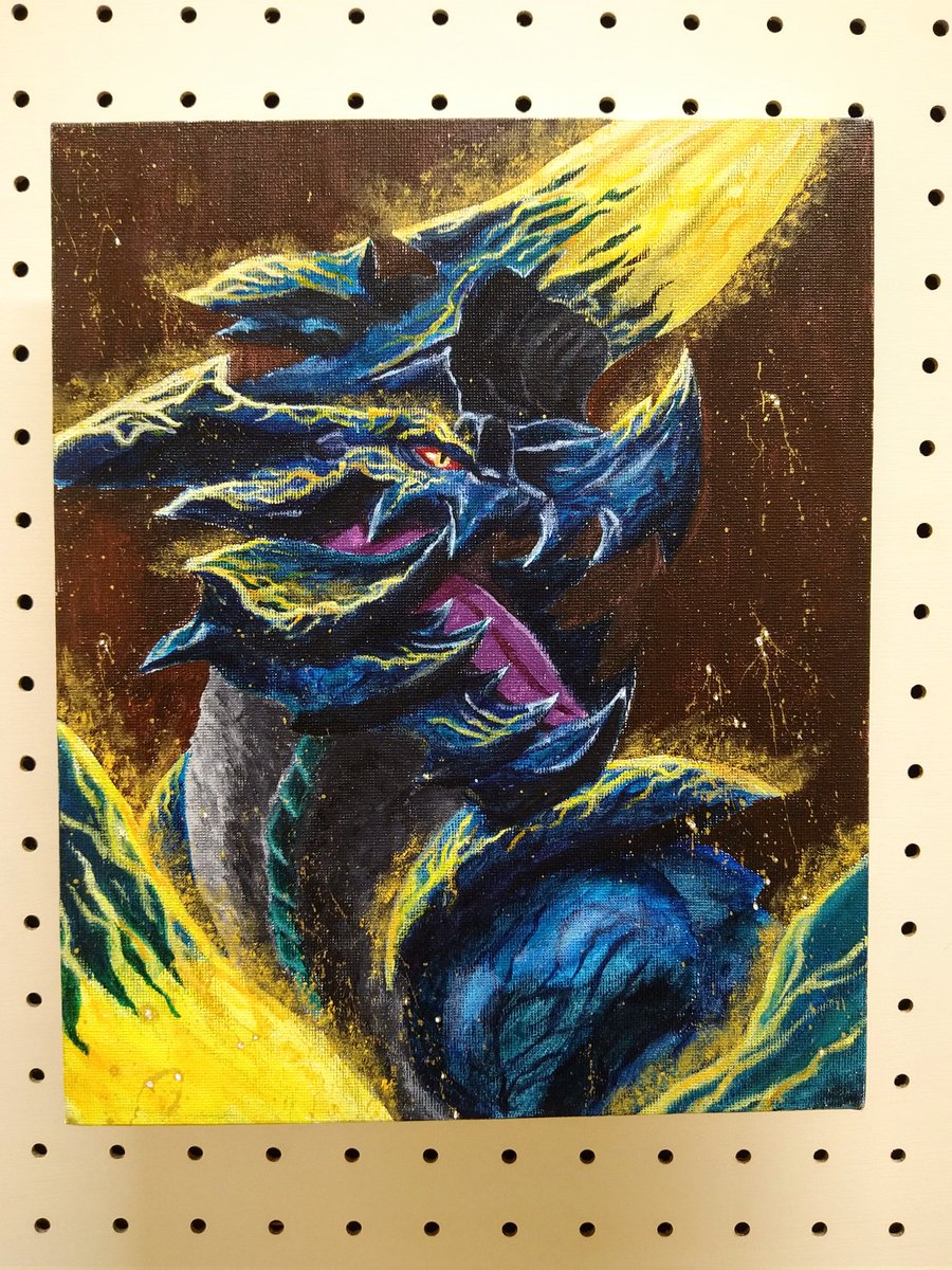 アクリル絵の具で砕竜ブラキディオスを描きました！絵の具はリキテックスを使用しました。上手に描けたかな…？(⁠๑⁠•⁠﹏⁠•⁠)
#モンハン #アクリル絵の具 #キャンバス