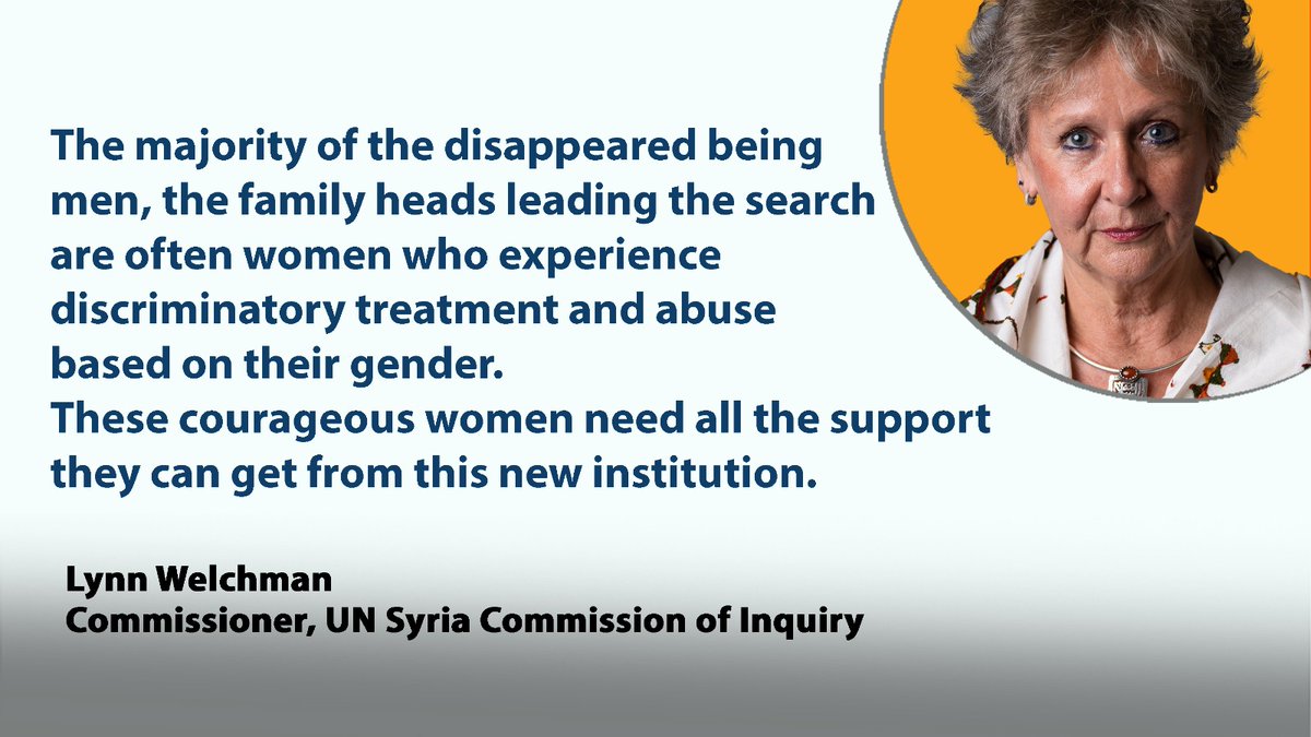 -.-.- @UNCoISyria welcomes #UNGA support this week for the new Independent Institutions on Missing Persons in #Syria, so crucial for tens of thousands of missing, disappeared and their families. Enforced disappearances continue. Report ➡️“No End in Sight' ohchr.org/en/hr-bodies/h…