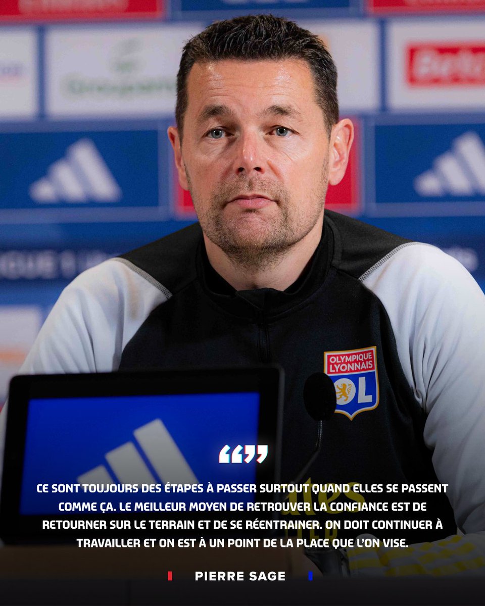 🗨️'Même si on perd ce match 4-1, il y a eu des choses positives.' 🎙 Avant #OLASM, Pierre Sage revient sur la défaite à Paris tout en évoquant du positif.