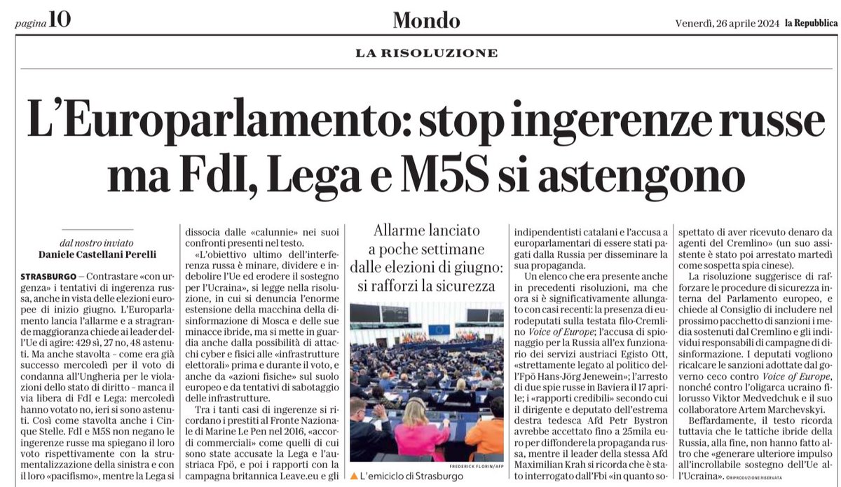 Caro <a href="/Corriere/">Corriere della Sera</a>, perché questa notizia sui complici italiani (neopostfascisti e gashisti) della Russia di Putin, sulle tue pagine non c’è?
