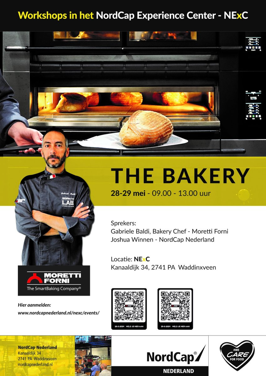 Schrijf je nu in voor de workshop “The Bakery”…..👨‍🍳

Dinsdag 28 mei 2024: supersaas.nl/schedule/NordC…

Woensdag 29 mei 2024: supersaas.nl/schedule/NordC…

#workshop #nexc #bakker #bakkerij #brood #grootkeuken #koeltechniek #food #foodservice #foodretail #horeca #wecareforfood