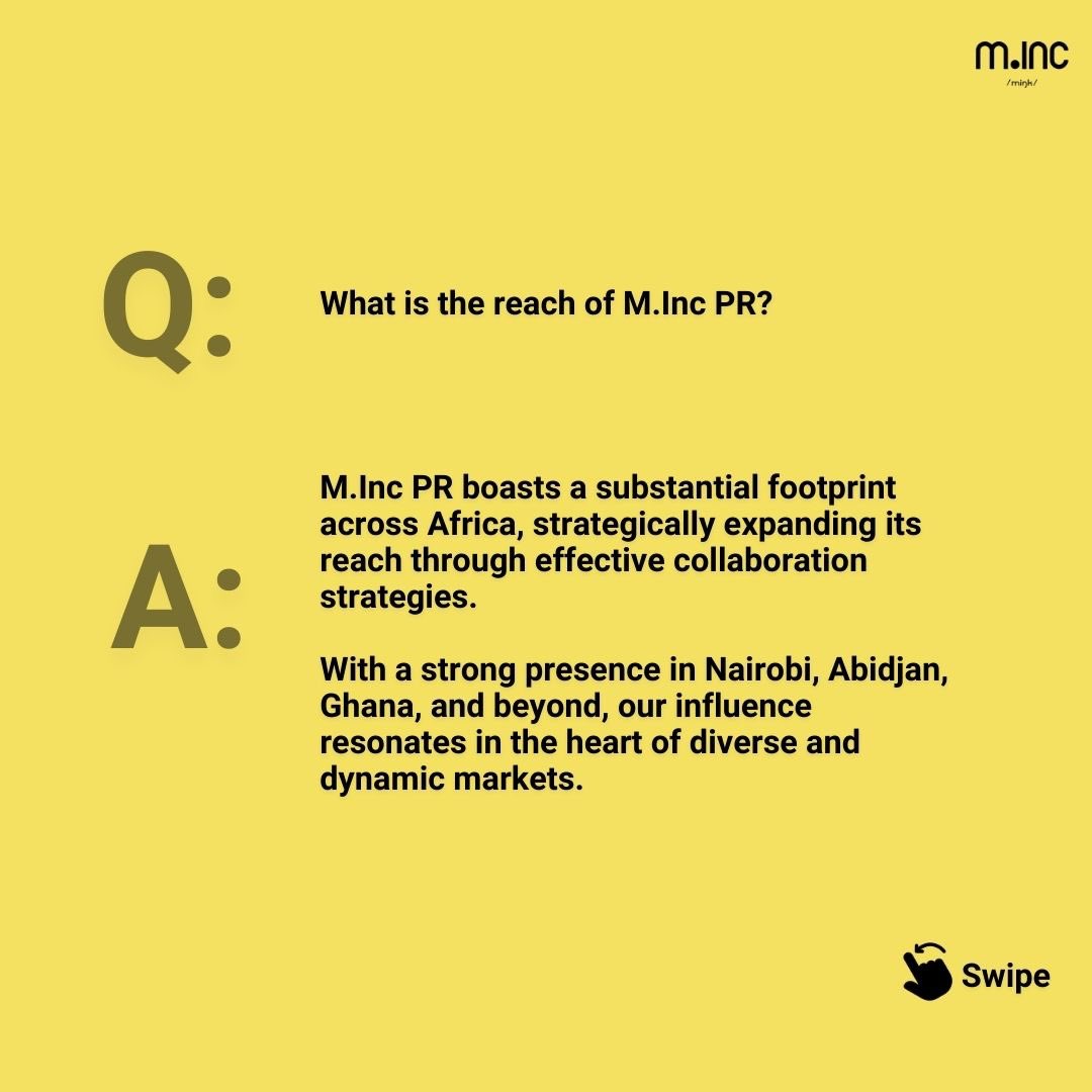 Got questions about M.Inc? We've got answers!

Check out our FAQs to learn more about who we are, what we do, and how we can help you achieve your PR goals.

Let's make that impact together! 🫱🏽‍🫲🏽

#MIncPR #ImpactDriven #TechPR #Startups #StartupAfrica #FAQs