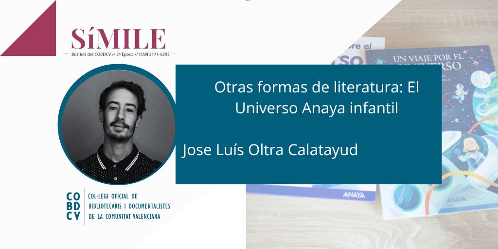 🟢Reseña #RevistaSímile '𝐎𝐭𝐫𝐚𝐬 𝐟𝐨𝐫𝐦𝐚𝐬 𝐝𝐞 𝐥𝐢𝐭𝐞𝐫𝐚𝐭𝐮𝐫𝐚: el universo en Anaya infantil' ✍️Autor: Jose Luís Oltra @cuatrodiezydos ➡️La ciencia también es cultura y cada vez interesa a más gente. Vivimos en una sociedad donde... 🔗cobdcv.es/simile/