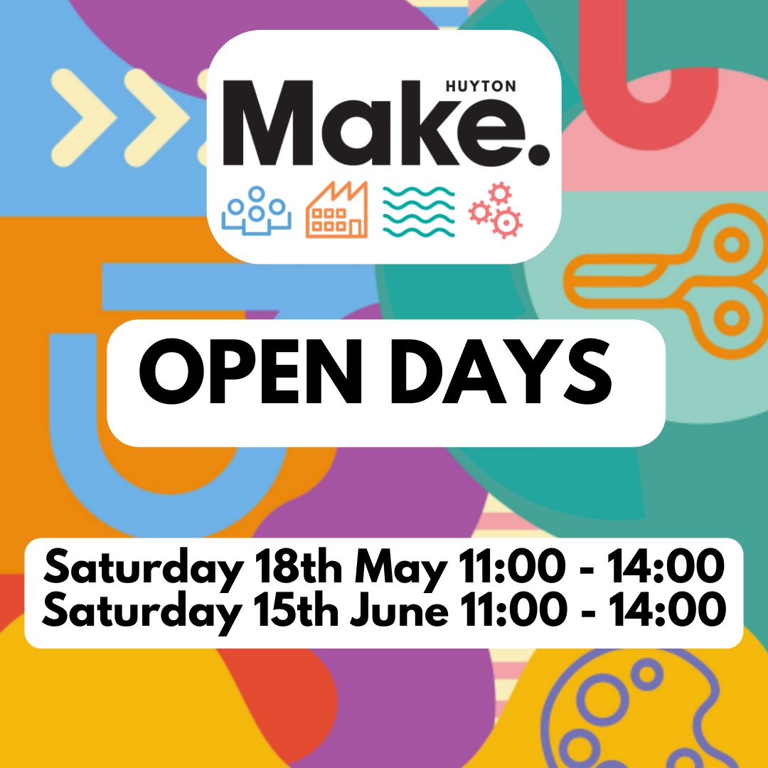 🎉 Explore creativity at Make Huyton Village! 🎨 Join us for our upcoming open days and discover our vibrant studio space, open-plan workspaces, and innovation lab!

🗓️ Saturday 18th May
🗓️ Saturday 15th June

Reserve your spot now on Eventbrite ➡️ eventbrite.co.uk/e/make-huyton-…