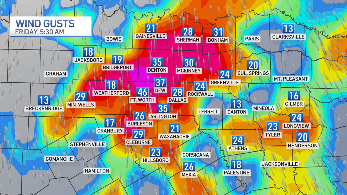 Wooosh!! Strong winds are pushing into North Texas this morning! #DFWwx @NBCDFW 💨