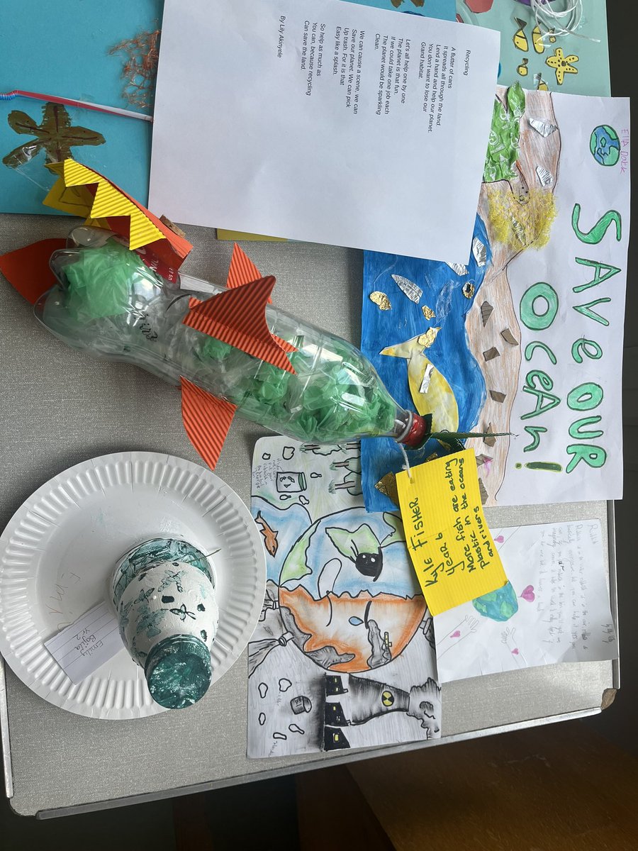 Our wonderful pupils at West Ashtead have been thinking hard about plastic pollution and have created artwork to reflect these key messages. Well done to our competition winners 👏🏻👏🏻 #WeAreLEO @SustainableLEO @LEOforestschool