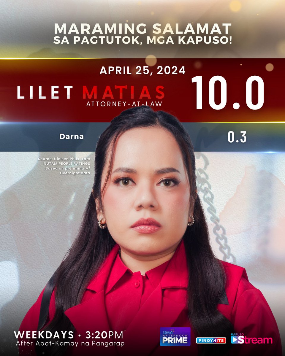 ORDER IN THE COURT! 🧑‍⚖️

Araw-araw, mas tumitindi ang pagsusubok na haharapin at lalabanan ni Atty. Lilet! Ipagpatuloy lamang ang pagtutok sa #LiletMatiasAttorneyAtLaw tuwing 3:20 PM ng WEEKDAYS.