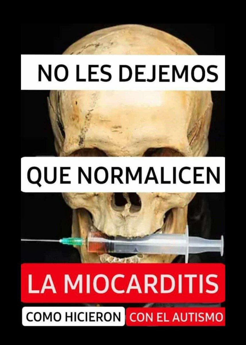 Hace 20 años 1 de cada 10.000 niños padecia autismo. Hoy 1 de cada 34 en todo el mundo, excepto en comunidades que no vacunan a los niños, como los Amish.
La miocarditis, muy poco frecuente en personas jovenes hasta el 2021 sigue el mismo camino.