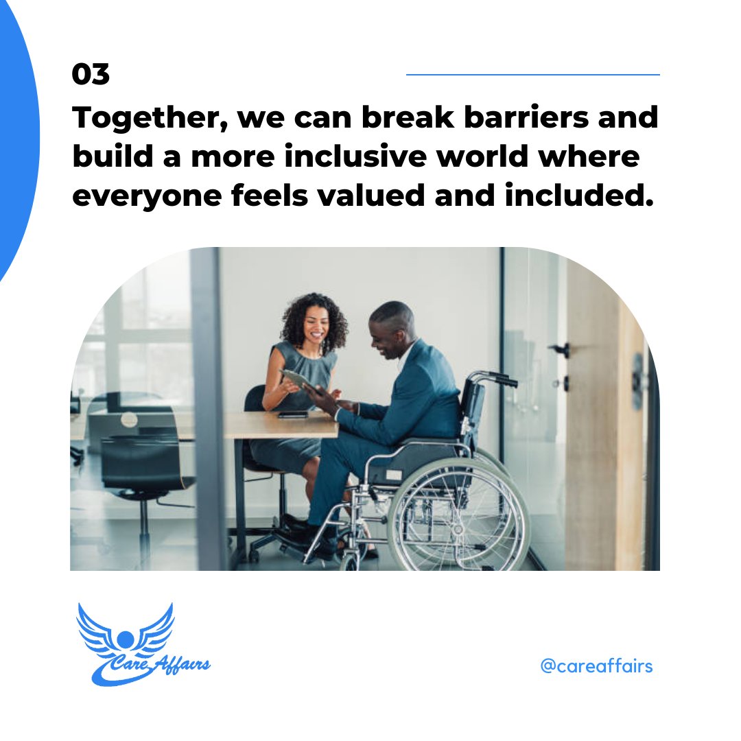 Raise awareness, spark conversations, and advocate for equal access. Let's pave the way for a future of opportunity and inclusion for all.
thecareaffairs.com
..
#Careaffairs #disability #AccessForAll #DemandAction  #AccessibilityMatters #InclusiveWorld #SpreadAwareness