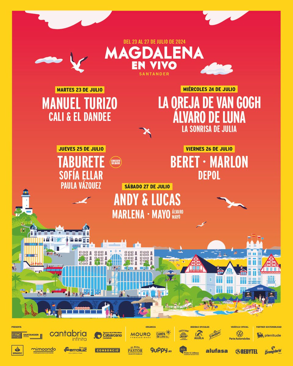 ¡Ya tenéis el cartel por días disponible para que podáis disfrutar de vuestros artistas favoritos una vez más en #MagdalenaEnVivo! ☀️🌸🌞🎶

¿En cuál nos vemos? 👀👀

🎟️ Entradas disponibles en el link de la BIO 

<a href="/cant_infinita/">Cantabria Infinita</a>  #CantabriaMasXDescubrir #MagdalenaEnVivo24