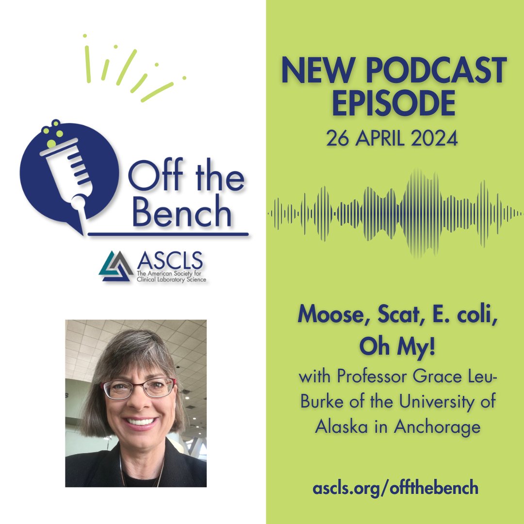 A new episode of Off the Bench podcast dropped today. @warbler_works talks with Professor Grace Leu-Burke @gmleu of the University of Alaska in Anchorage. Hear about life for a #MedicalLaboratory professional in Alaska and more. #IamASCLS #Lab4Life
ascls.org/offthebench/