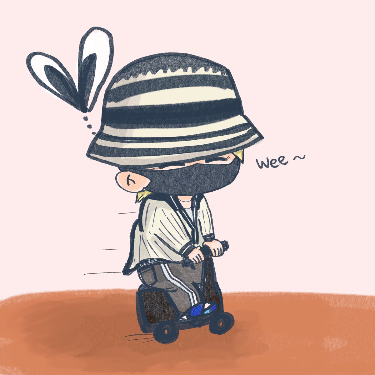 hyukjae at the airport~ 🏷️ eunhyuk motorized luggage suitcase wheels ride injury sprain ankle partial ligament tear fracture bangkok bucket hat travel cute #은혁 #EUNHYUK #ウニョク #赫宰 #이혁재 #LEEHYUKJAE #李赫宰 #혁재 #HYUKJAE #dalnim