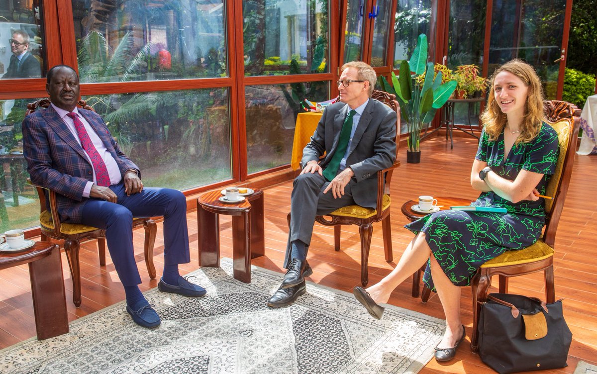 Hon. Raila Odinga this morning held talks with the High Commissioner of the United Kingdom to Kenya, Dr Neil Wigan. The discussions took place at Mr Odinga's Karen home & focused on prospects for the consolidation of bilateral and multilateral ties between Kenya, Africa & the UK