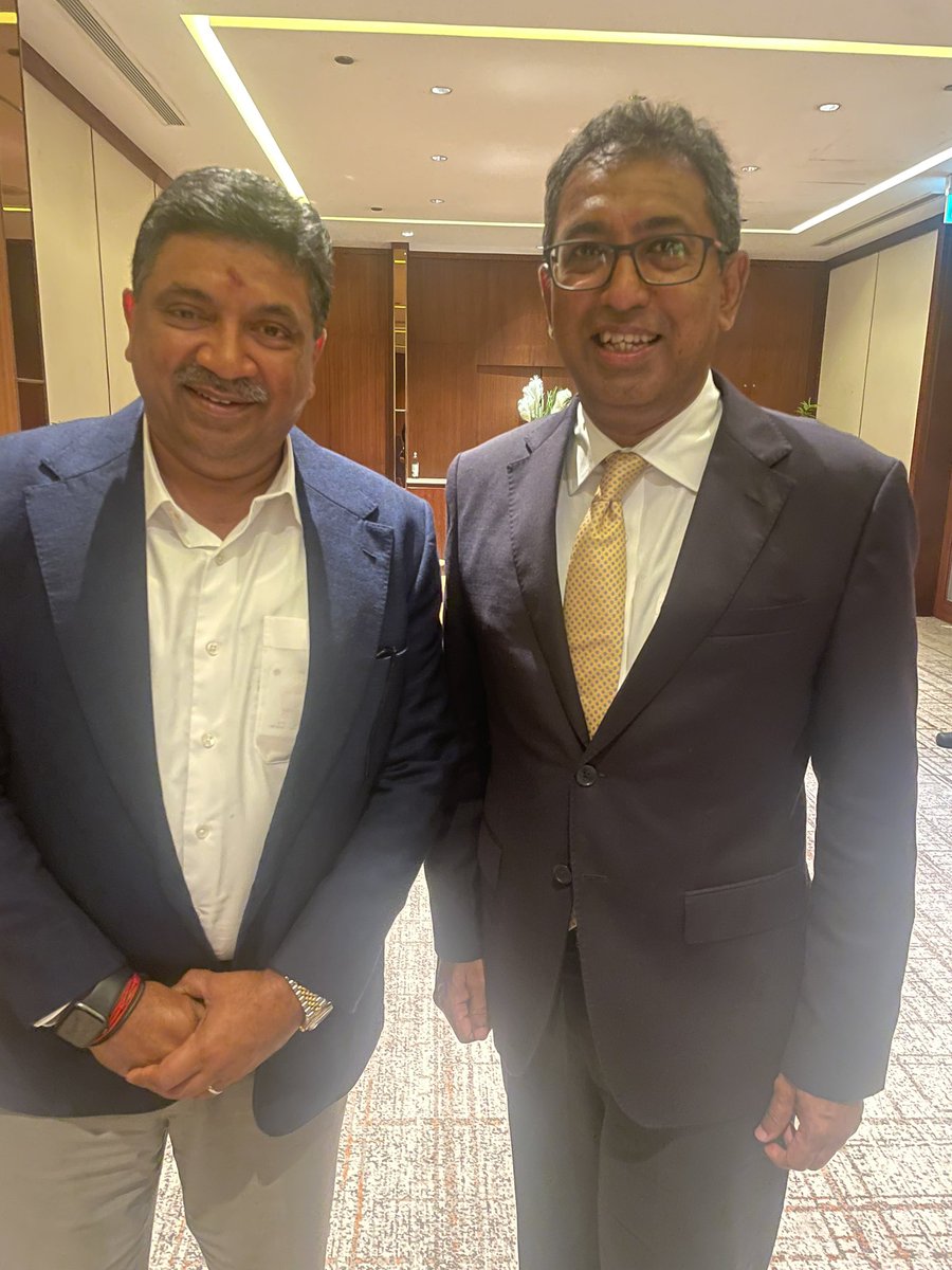 It was great meeting TN Minister @ptrmadurai. Super chat over lunch on how #TamilNadu is on the way to hit USD 1 trillion GDP in < 10 years. Appreciated the comment that what really matters is equitable growth. Spoke on many possibilities for the future with #India. @IndiainSL