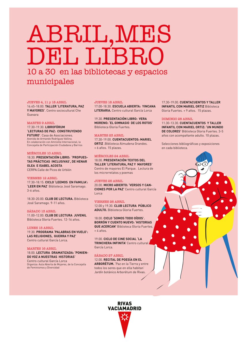 Este sábado, cuentacuentos y taller infantil con Mariel Ortiz en la biblioteca Gloria Fuertes (17.30). Juegos y lectura de los álbumes ilustrados ‘El enemigo’ y ‘Nosotras las personas’. Para niñas y niños a partir de 9 años. Abril, Mes del Libro en Rivas: rivasciudad.es/noticias/cultu…