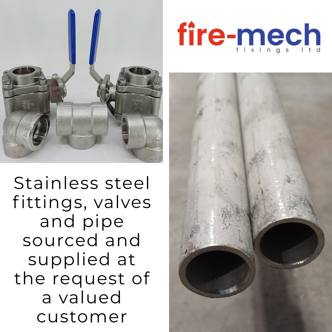 🟥🟦 We can source & supply a range of #StainlessSteel products. Just contact our sales team.

#FireMech - your #PipeSupport and #Bracket experts for #FireSprinkler & #Mechanical Industries

We also specialise in #MalleableIronFittings #CPVCFittings #CPVCPipes #Gr8LOK by #GruvLOK