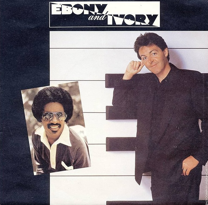 🎶 'Ebony & Ivory' by Stevie Wonder & Paul McCartney was No.1 on the UK Top 40 singles chart 42 years ago, April 26th 1982 #80s