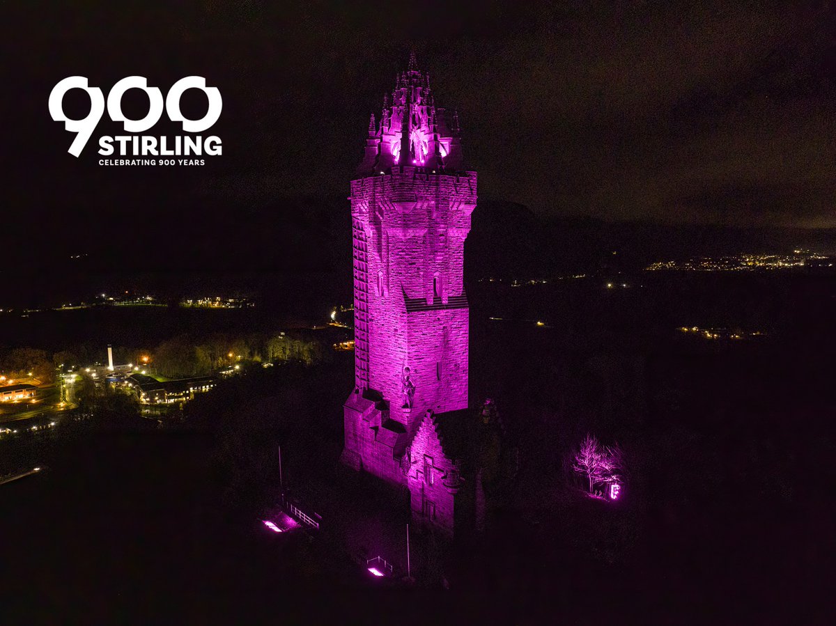 Today marks the start of #Stirling900! 🎉 In celebration, the Monument will be illuminated pink tonight and actor performances will take place this weekend ⚔️. Stay tuned for more exciting announcements as we collaborate with special guests to mark the milestone year 🏴󠁧󠁢󠁳󠁣󠁴󠁿.