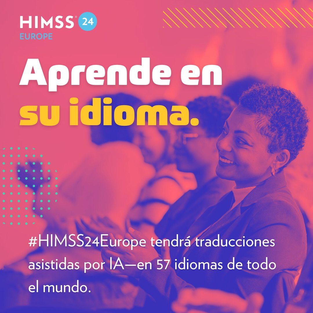 In English, in italiano, en français, en español—and more. 🫡 We'll have live translation services at #HIMSS24Europe, thanks to our partnership with AI translation app Wordly. We want our conferences to be open spaces for all, and this is a really big step in that direction. 💙