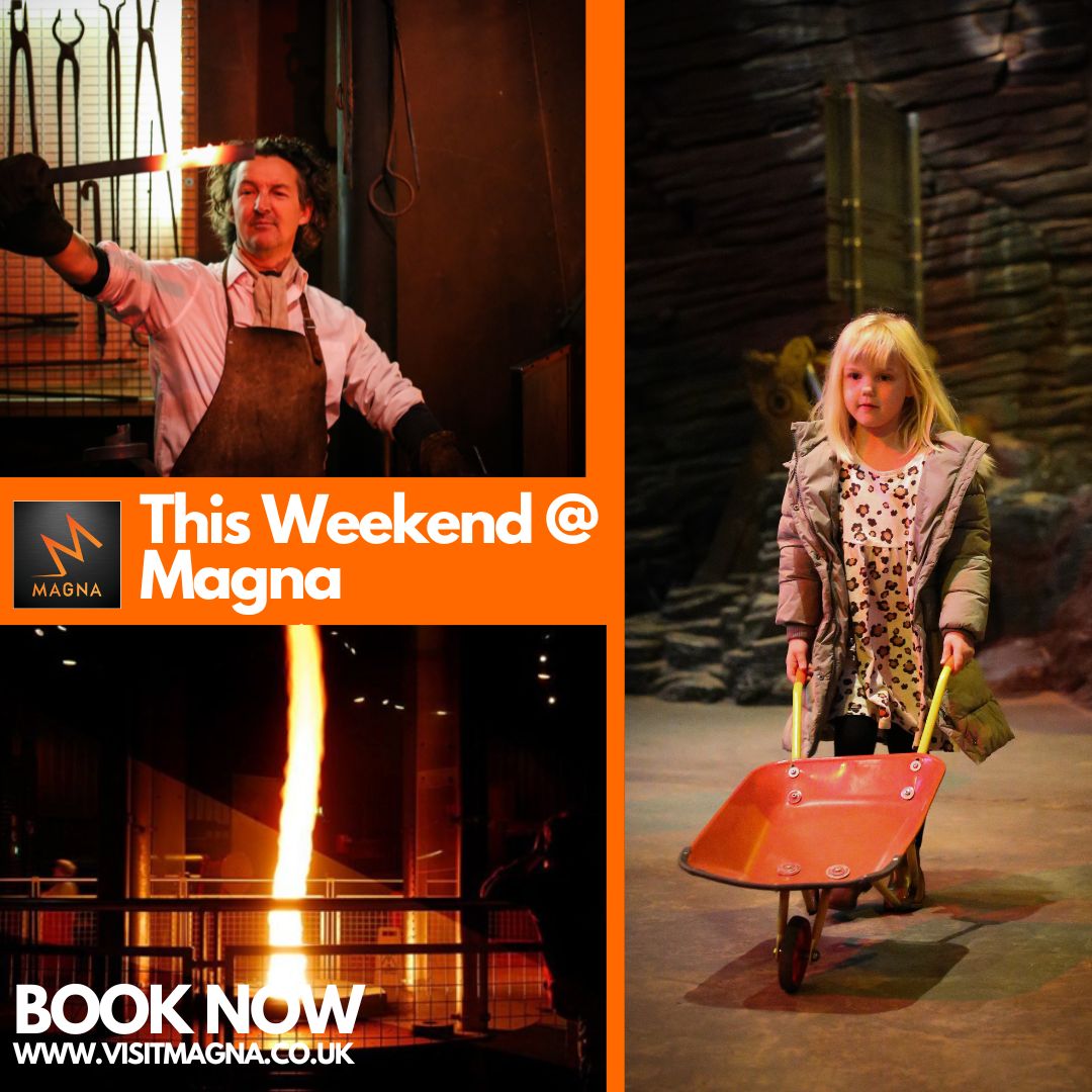 This weekend at Magna Science Adventure Centre! 🔥 Open Saturday and Sunday 10am-5pm 🕰️ Come and join us for: 🔥 Forge Demonstrations 🏰 Under 5s STEM Soft Play BOOK NOW: visitmagna.digitickets.co.uk/tickets #VisitMagna #STEM #Thingstodowithkids