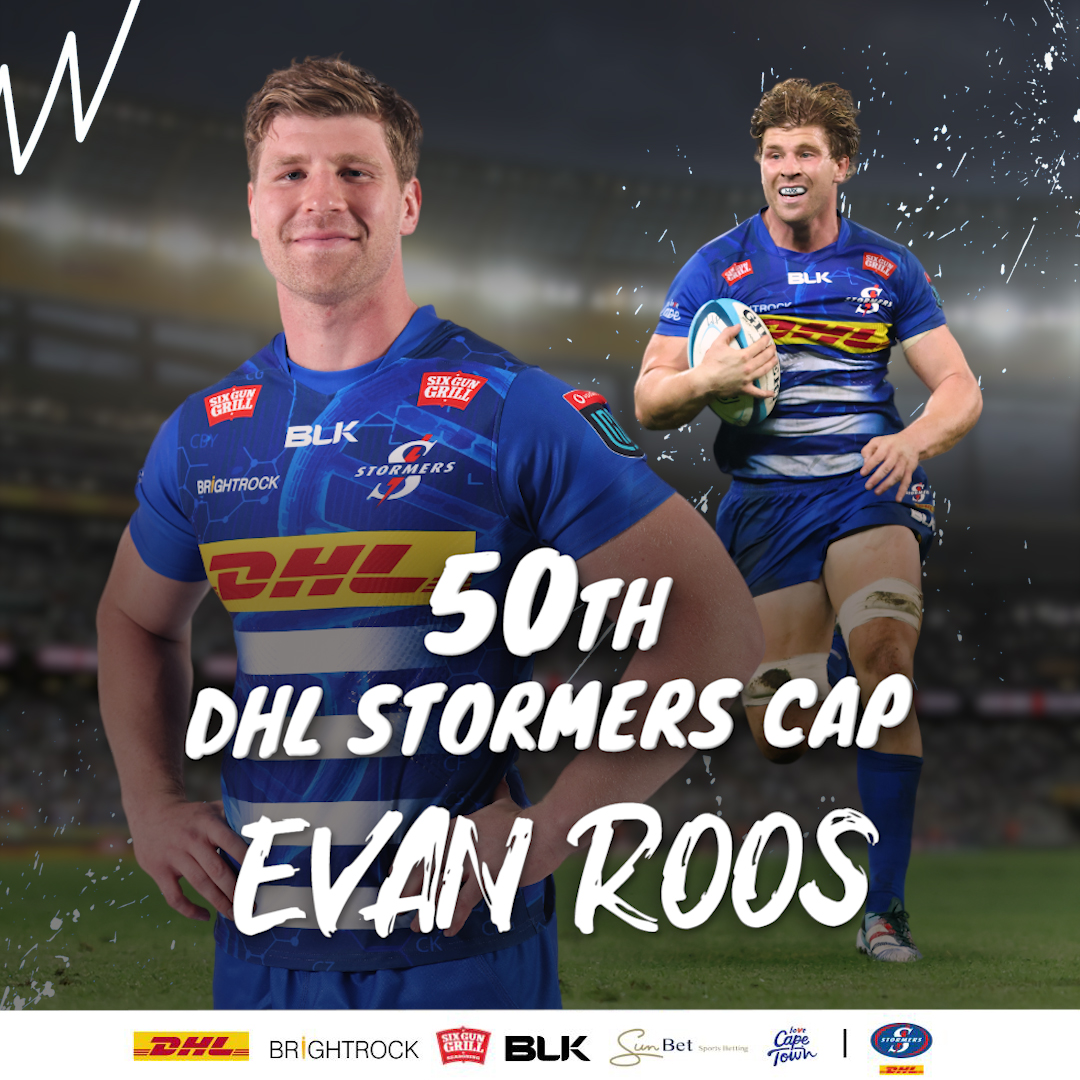 Can you believe @evanroos4 is playing his 50th DHL Stormers game on Saturday? Here's to many more in the blue and white. #iamastormer #dhldelivers