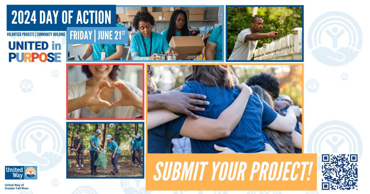 The annual #DayOfAction is all about mobilizing caring power! Need help on a project? We can connect you to volunteers. Fill out this quick form by Mon, 5/6: buff.ly/3wg9EYm #LiveYourPurpose #UnitedInPurpose #LiveUnited #GiveAdvocateVolunteer #uwgfr #fallriver