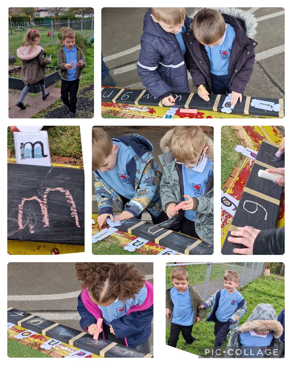 Friday morning was certainly a fun time for fresh air & phonics! 🌿 First we had to find & recognise the sounds that Digby Dog had hidden 🐶 🏃‍♀️ & then practice letter formation #WalesOutdoorLearningWeek @NatResWales @WalesCouncil4OL @EAS_EarlyYears @EAS_LLCEnglish @EAS_Equity