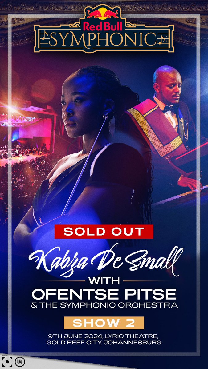 🏆 KABZA DE SMALL SELLS OUT, AGAIN! Tickets for @KabzaDeSmall_’s second night of the Red Bull Symphonic (Live) show with Ofentse Pitse are officially sold out in just under an hour. 🚀 The event takes place on the 8th and 9th June 2024, at the Gold Reef City’s Lyrical Theatre.…