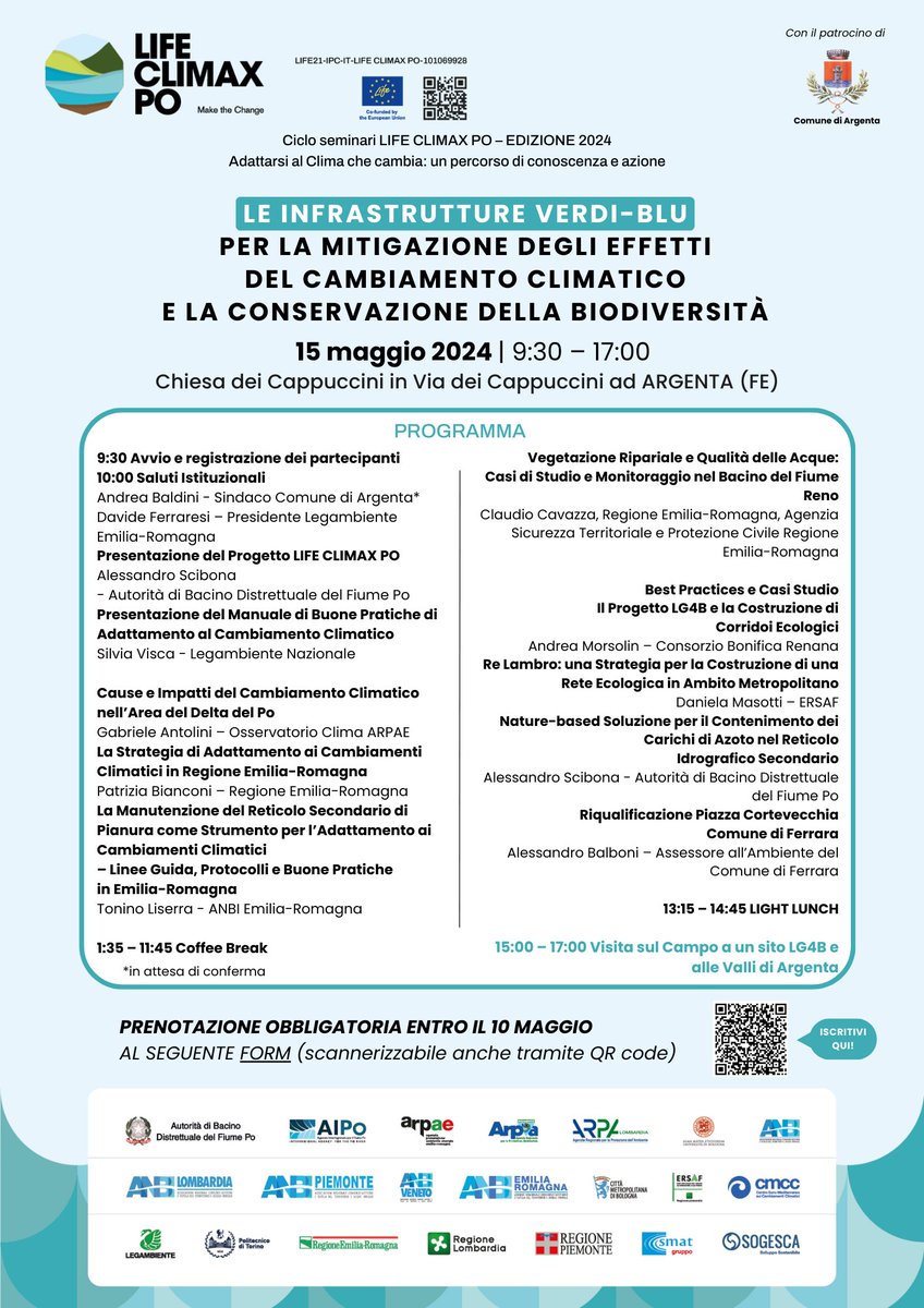 LIFEClimaxPo's tweet image. #LifeClimaxPo #SaveTheDate! Proseguono i nostri seminari, per "Adattarsi al Clima che Cambia" rivolti ai rappresentanti politici e tecnici della pubblica amministrazione
📅 8 maggio a Milano:🔗 lifeclimaxpo.adbpo.it/.../gestione-s…...
📅 15 maggio ad Argenta: 🔗 lifeclimaxpo.adbpo.it/.../le-infrast…