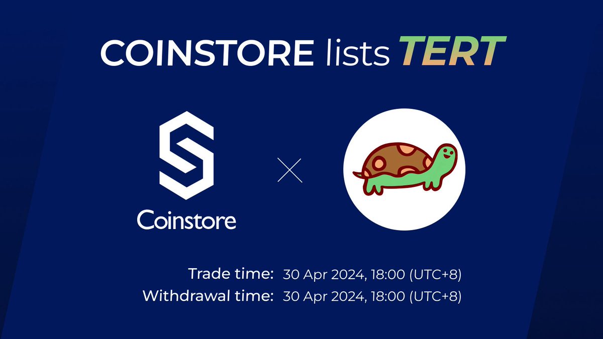 🔥 NEW LISTING ON COINSTORE 🔥 👏 Welcome: @tertsol $TERT👏 ⏰ Trade time：2024/04/30, 18:00 (UTC+8) 💰 Withdrawal time：2024/04/30, 18:00 (UTC+8) Watch this space for more👇 🌎 Official website: tert.life 👩‍👧‍👦Official Telegram: t.me/tertsolcom